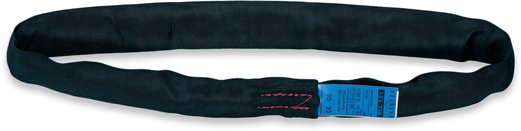 Safetex Blackline SX Élingue ronde avec protection d'étiquette, WLL 3,2 t, avec âme en fil, L=50 cm/U=100 cm