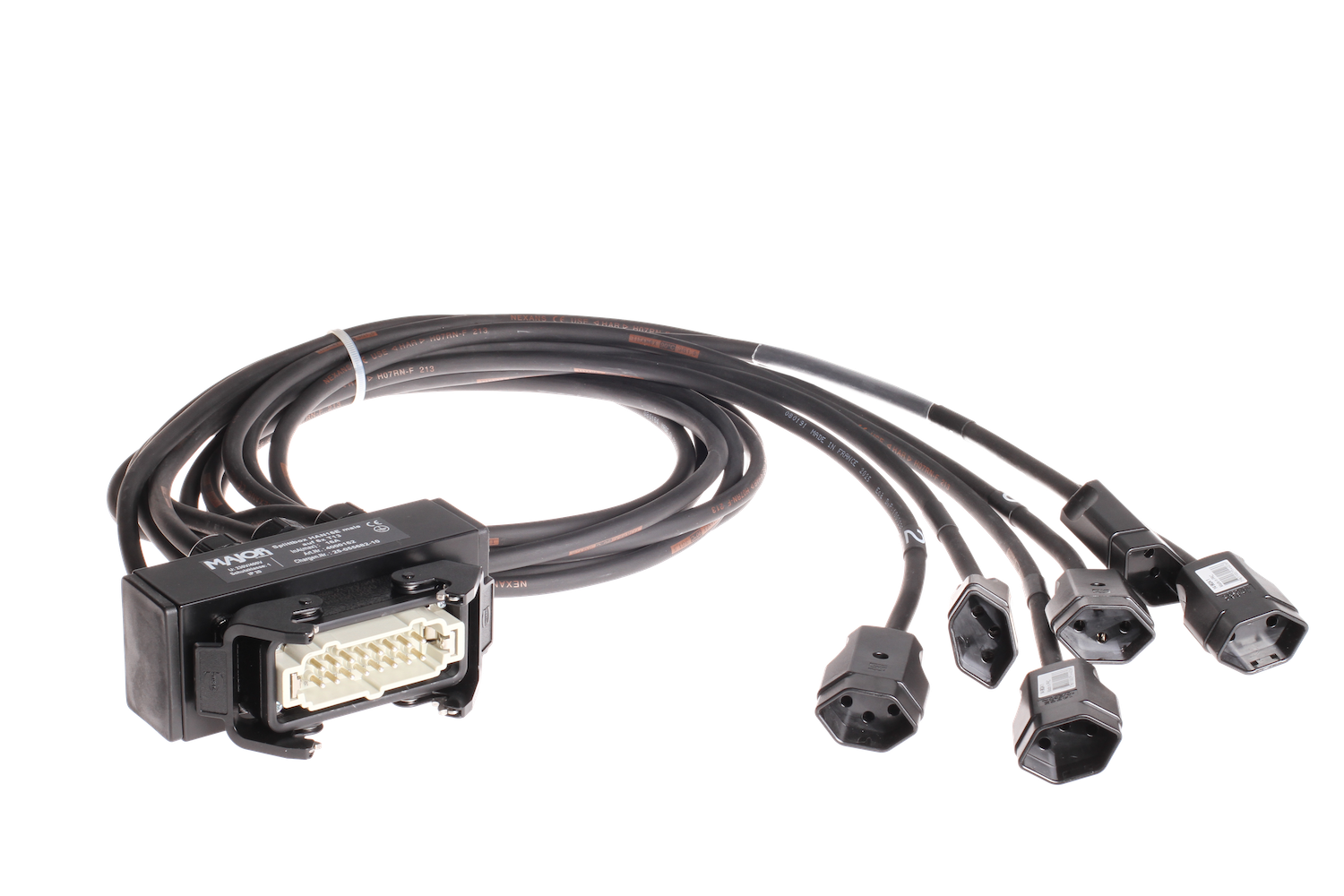 MAJOR Splitter (Peitsche), Harting HAN 16E male auf 6x T13,
