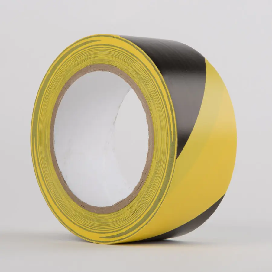 Le Mark Hazard Warning PVC Tape noir/jaune, 50 mm x 33 m **article en fin de vie**