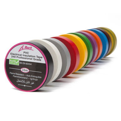 PVC-Band/E-Tape, schwarz, 19 mm  x 33 m
