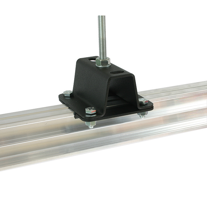 Doughty Engineering Studio Rail Ceiling Bracket 50mm High (Top Hat) avec Rail Clamps