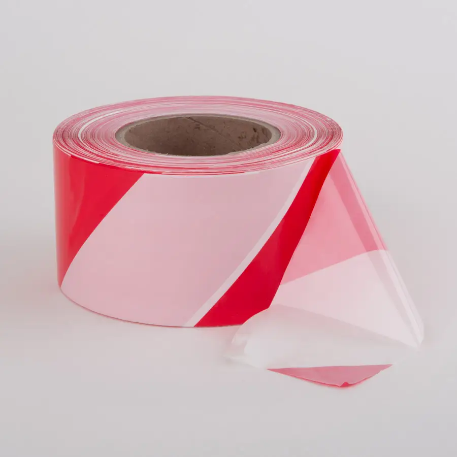 Le Mark Hazard Barrier Tape rouge/blanc, 500 m x 75 mm
