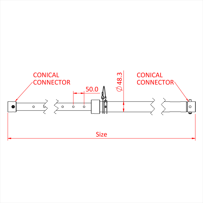 Doughty Engineering Extension modulaire ajustable 1.0M To 1.7M, argenté