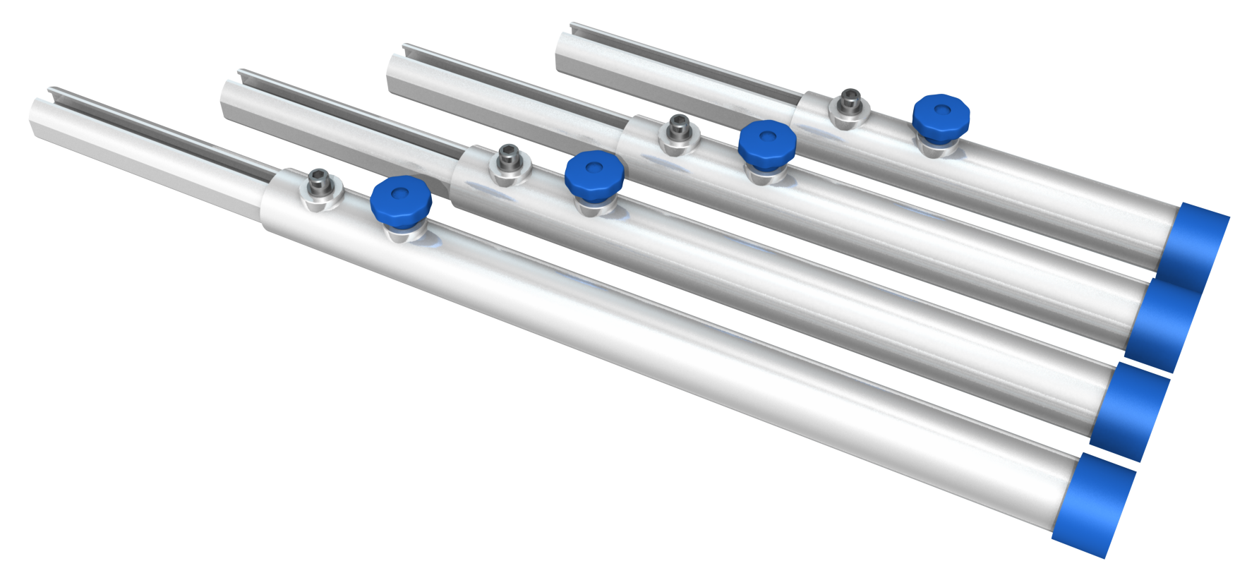 Eurotruss Pied télescopique enfichable 48.3 mm tube rond pour hauteur de construction 45 cm ~ 60 cm