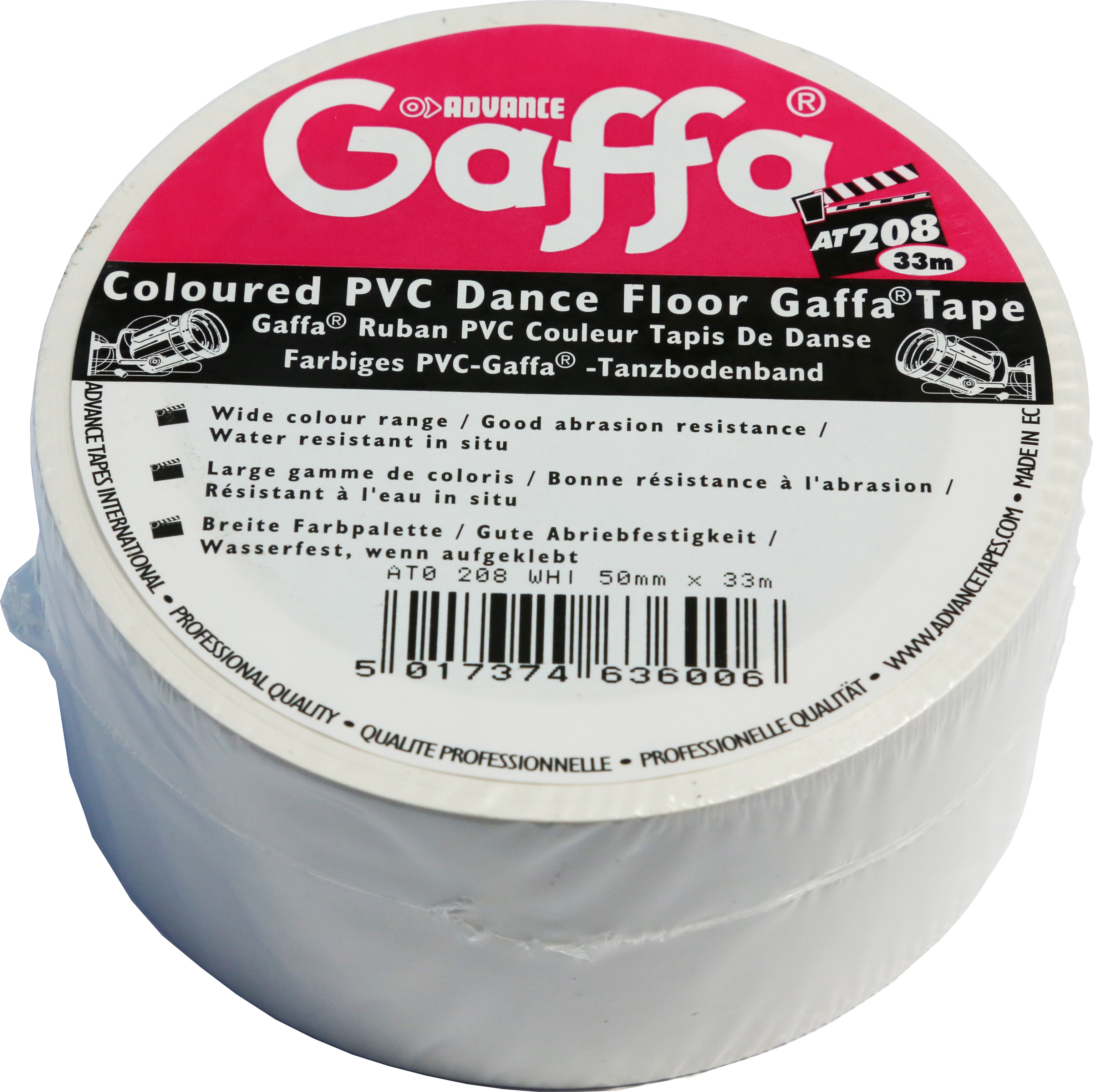 Advance PVC Dance Floor Gaffa Tape blanc